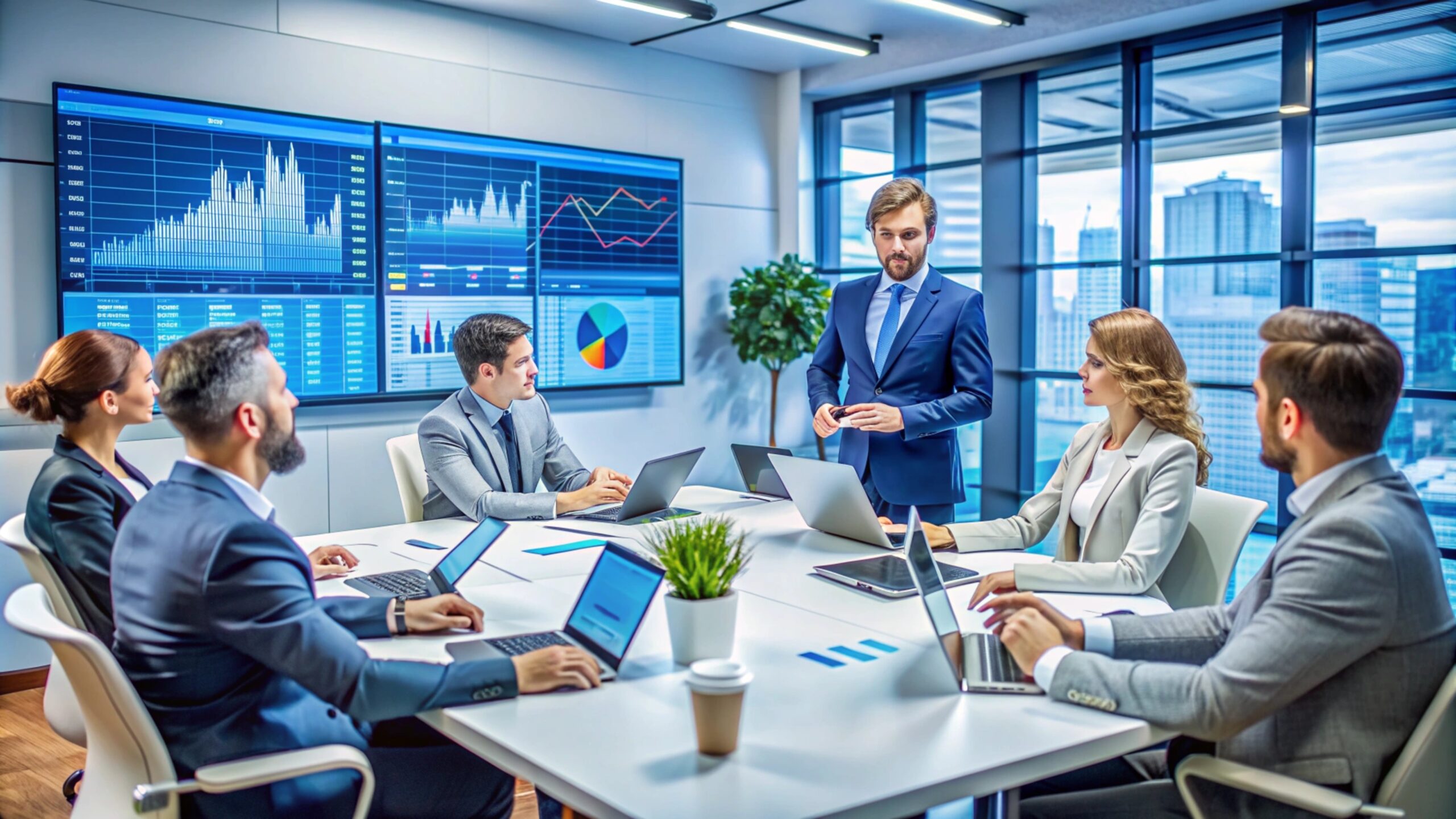Business people having a meeting in an office.